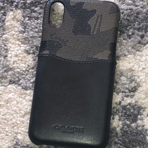 Coach iPhoneX case near mint w/ card holder